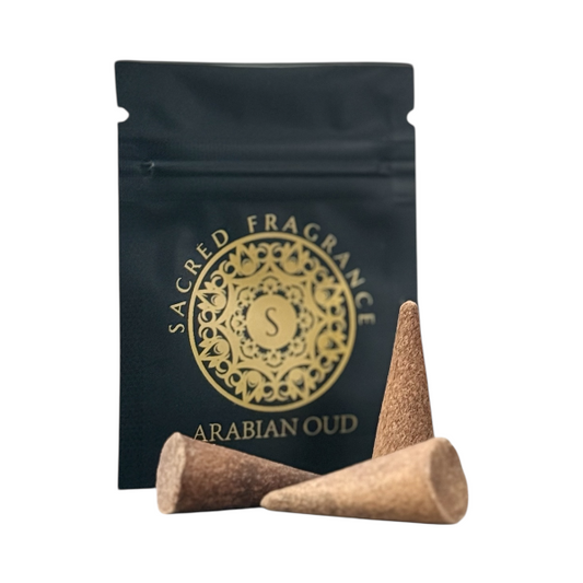 Arabian Oud Incense Cones x 3 in a Pack by Sacred Fragrance
